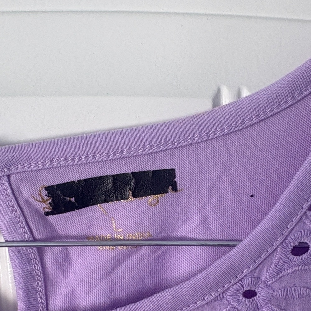 Lily Pulitzer Sz L Purple Sleeveless Top with Eyelet Details - Picture 2 of 3